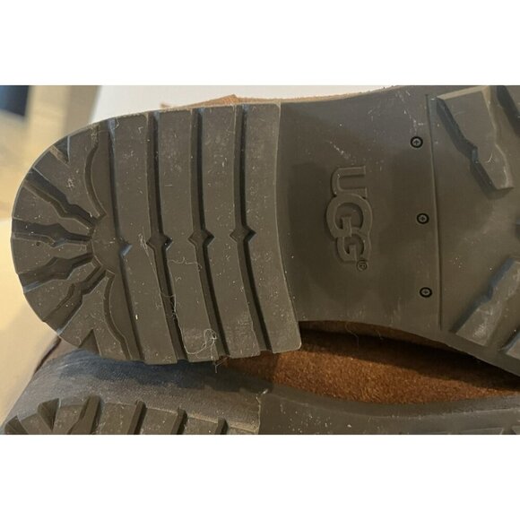 UGG Blayre III Brown Chipmunk Leather Sheepskin Buckle Zip Moto Boots - Picture 13 of 16